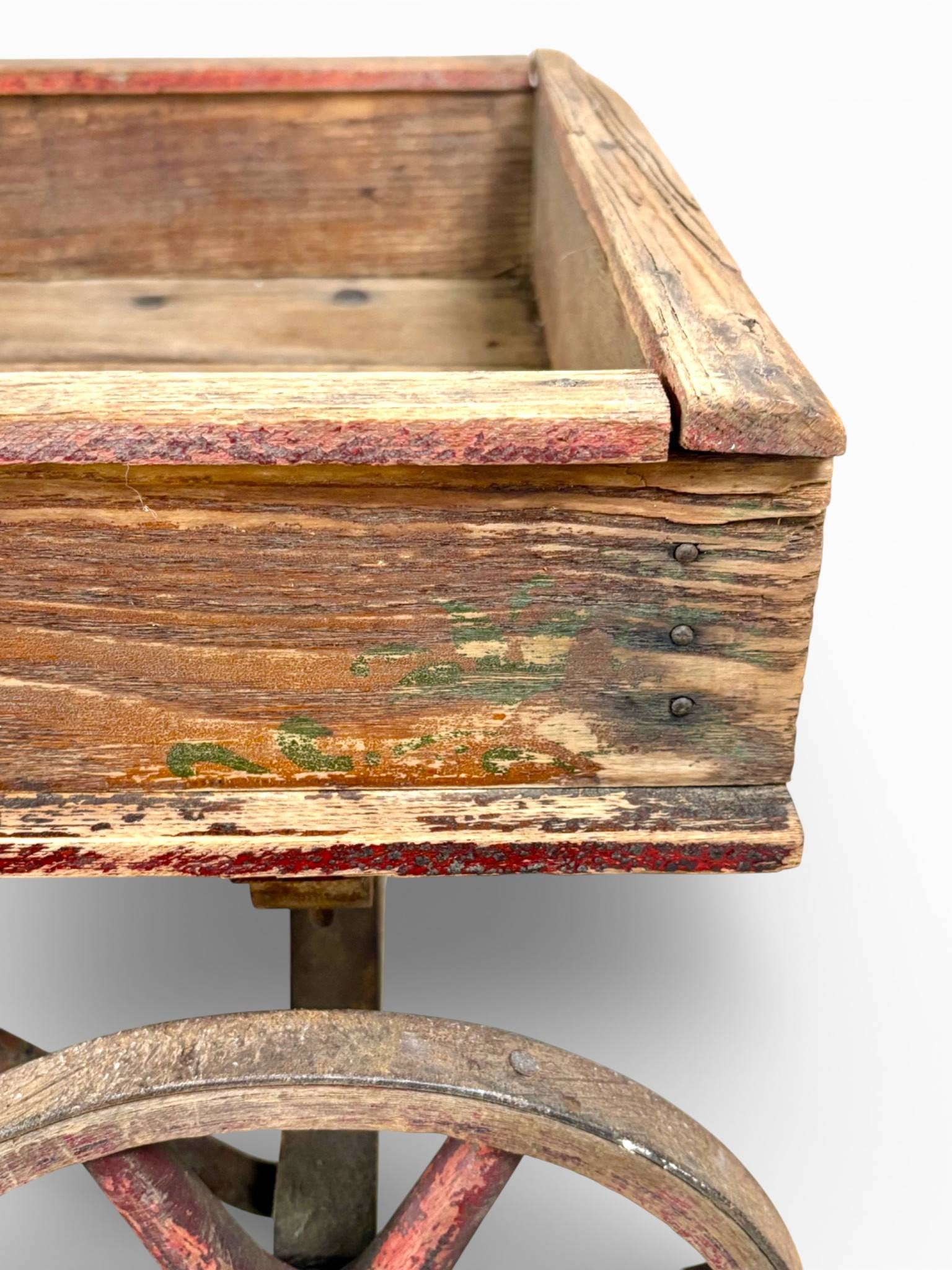 Wooden Pioneer Coaster Wagon with Red Spoked Wheels - 10