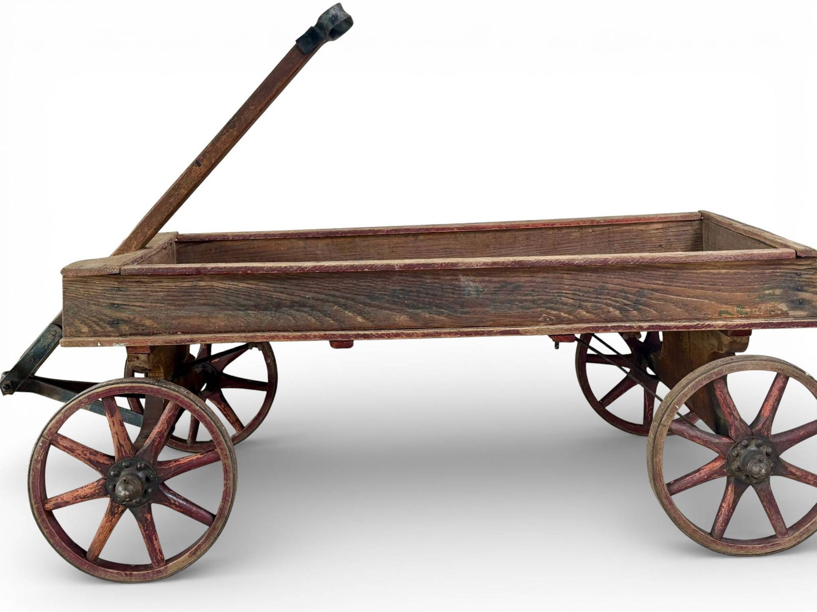 Wooden Pioneer Coaster Wagon with Red Spoked Wheels - 2