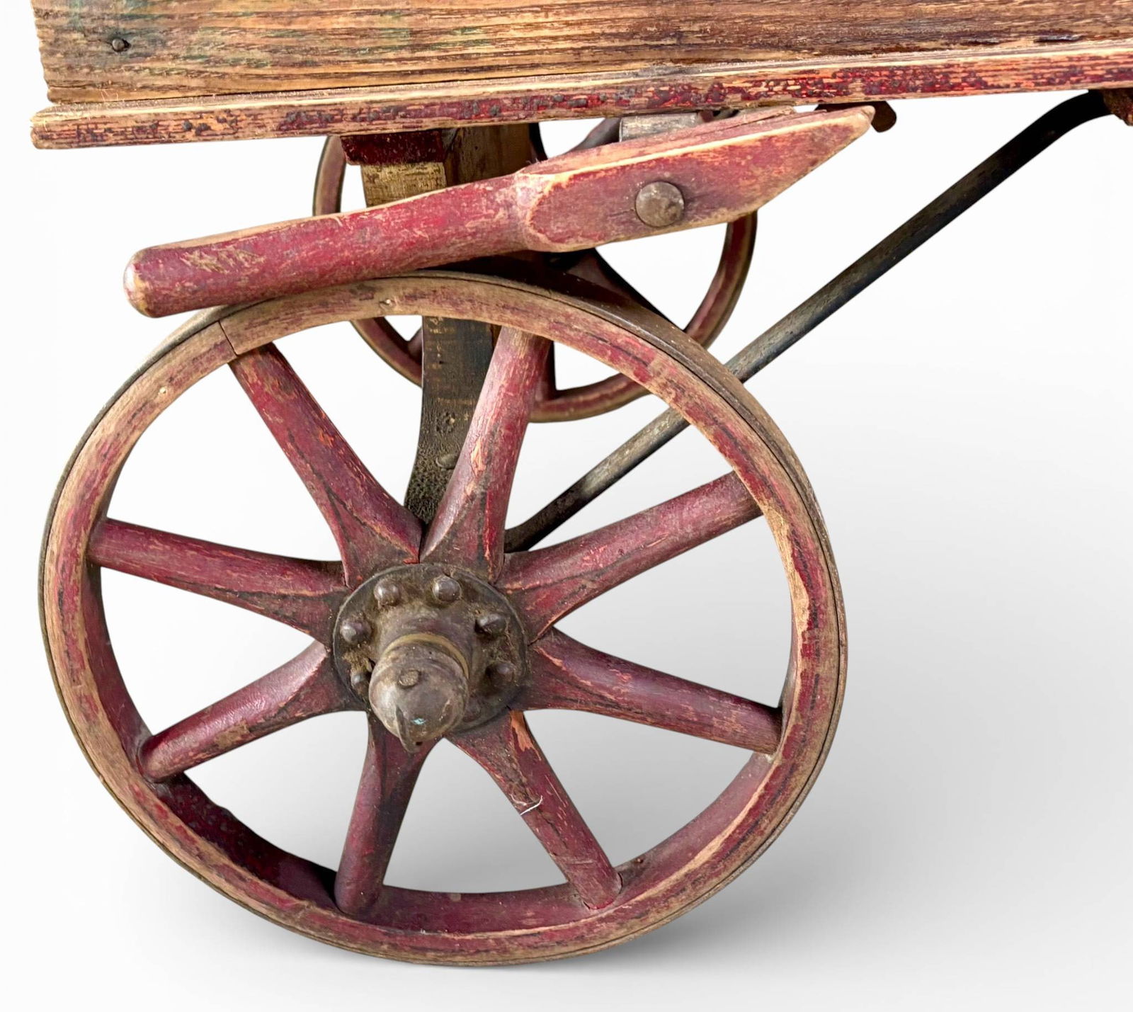 Wooden Pioneer Coaster Wagon with Red Spoked Wheels - 8