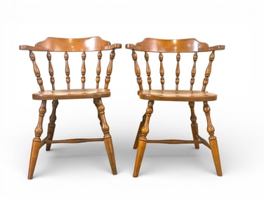 Hale Spindle Back Windsor Style Rock Maple Armchairs