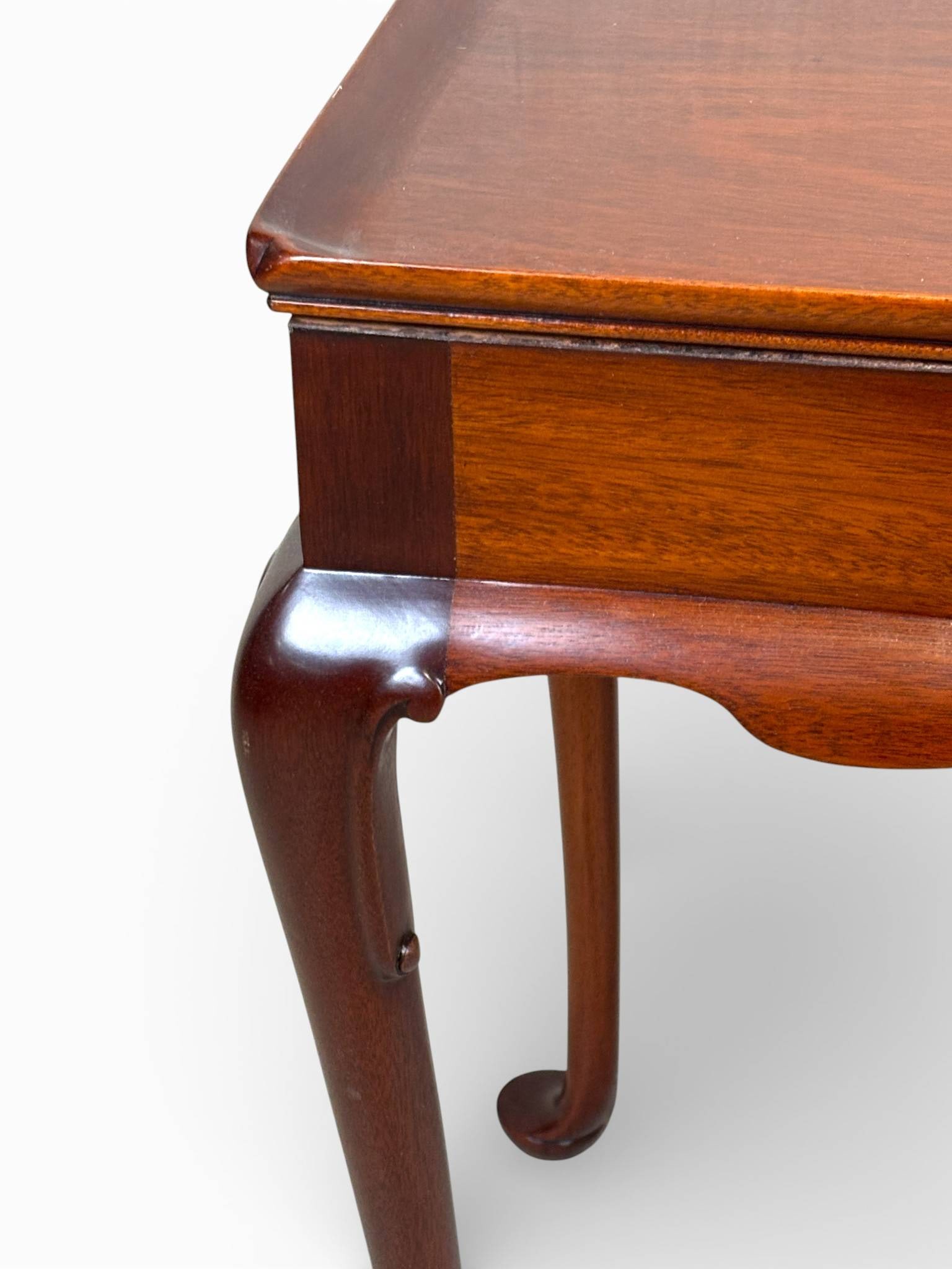 Mahogany Side Table with Cabriole Legs and Extending Side Panels - 4