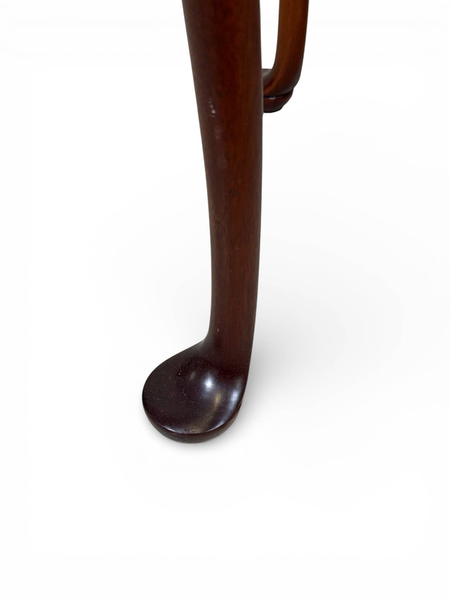 Mahogany Side Table with Cabriole Legs and Extending Side Panels - 5