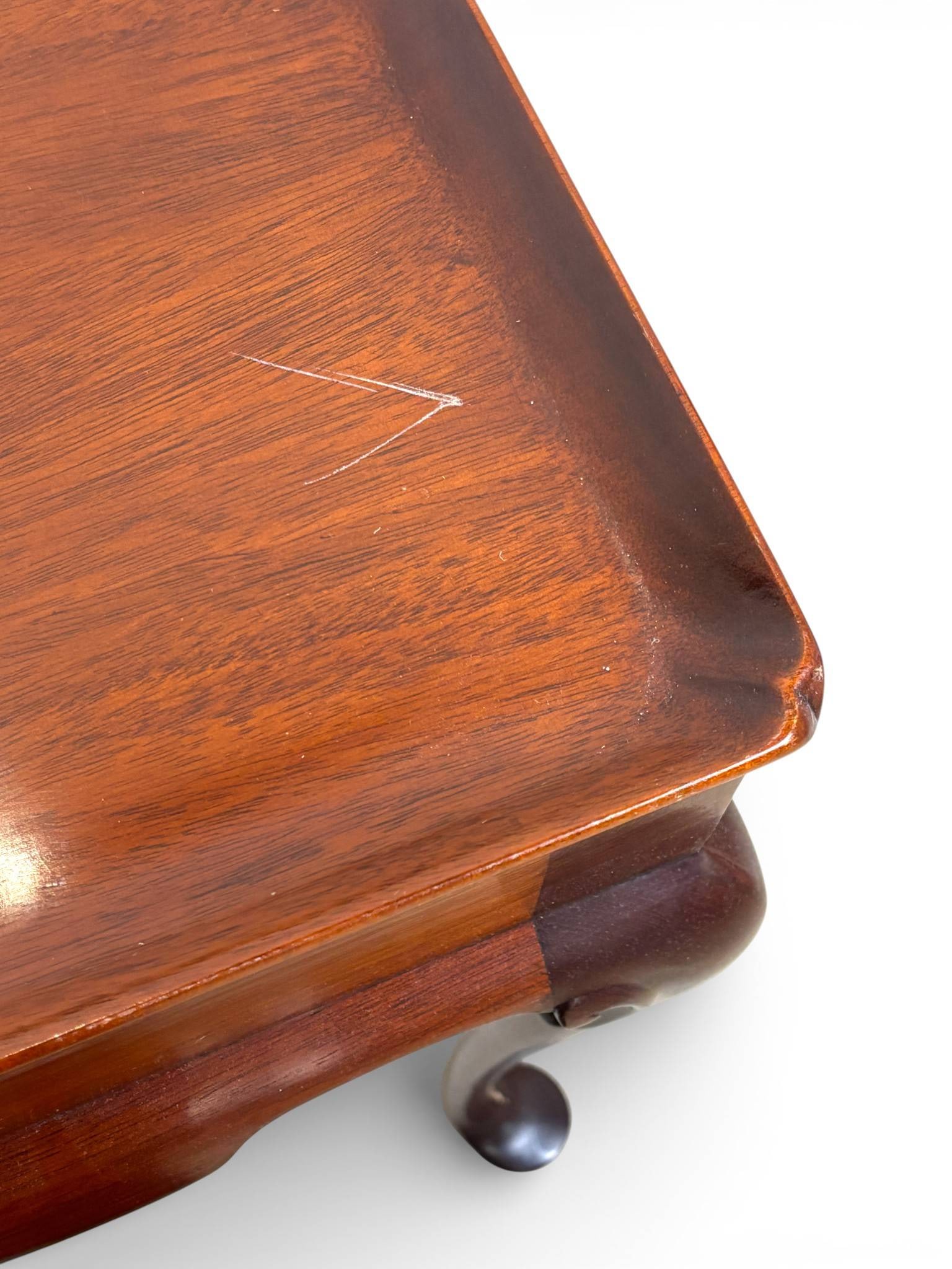 Mahogany Side Table with Cabriole Legs and Extending Side Panels - 8