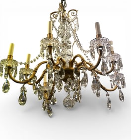 Baccarat Crystal and Gilt Bronze Eight Light Chandelier