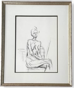 Alberto Giacometti Lithograph Seated Nude with COA