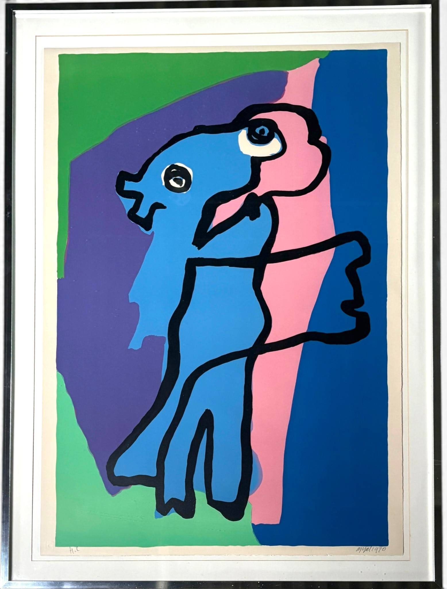 Karel Appel ‘Walking Alone’ Original Lithograph, 1970, with COA (1 of 11)