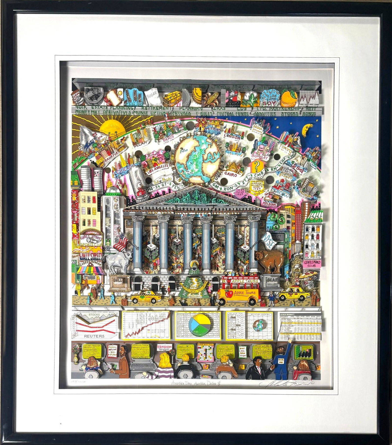 Charles Fazzino 3D Serigraph Another Day, Another Dollar (1 of 13)