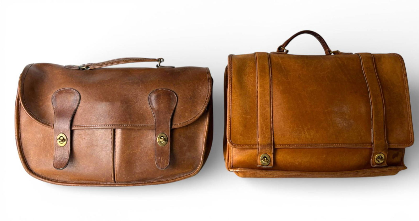 Two Vintage Coach Leather Messenger Bags (1 of 16)