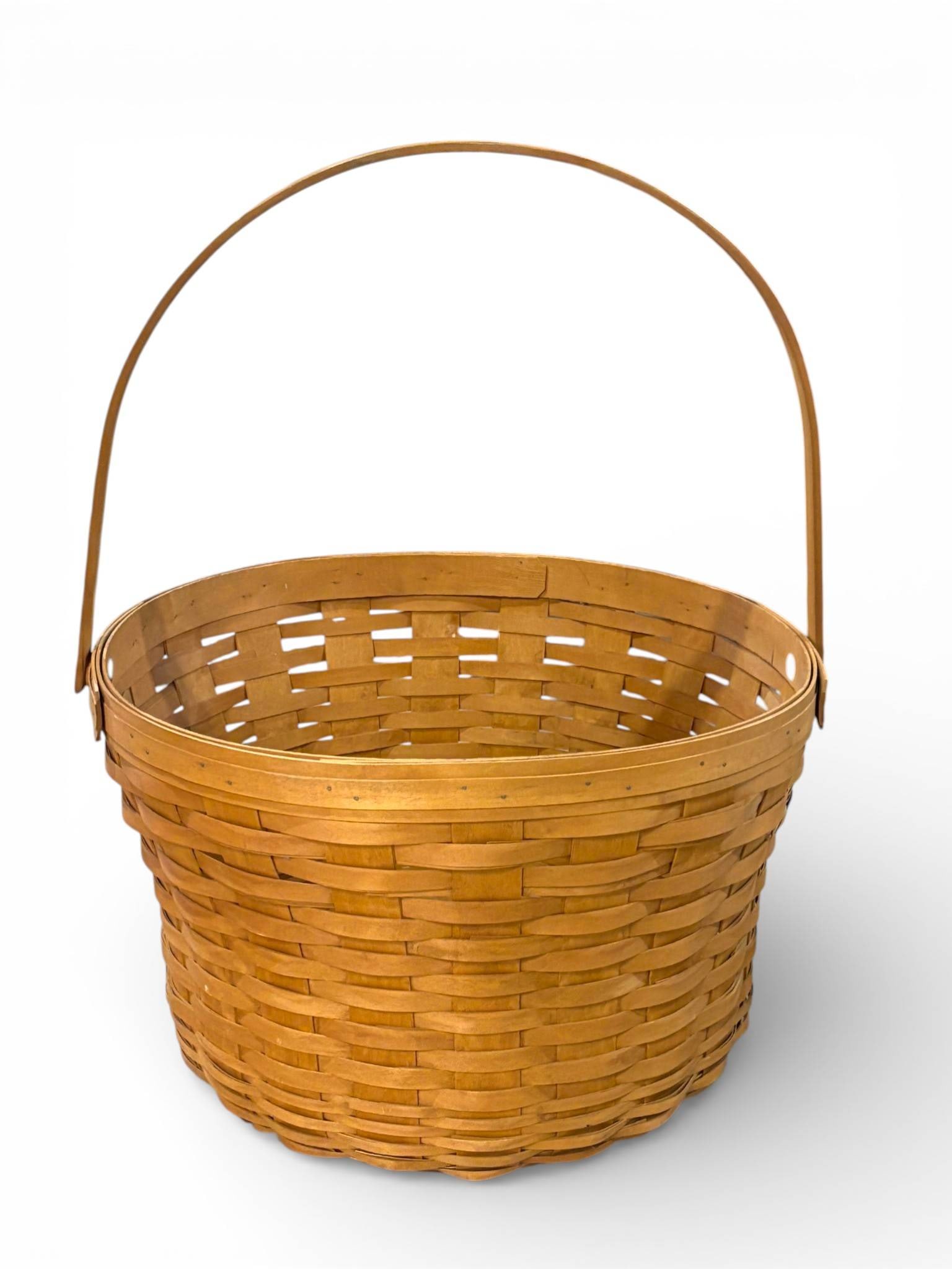 Extra Large Longaberger Handwoven Basket with Swing Handle (1 of 9)