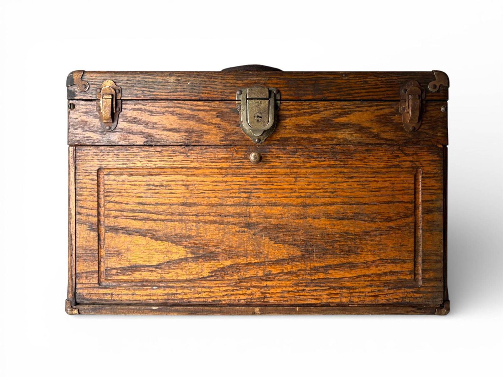 Oak Wood Machinists Tool Chest with Felt Lined Interior (1 of 9)