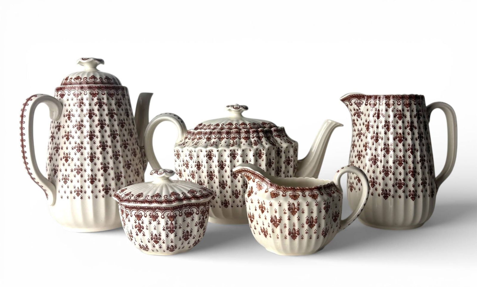 Spode Copeland Brown Fleur de Lys Coffee and Tea Service (1 of 16)