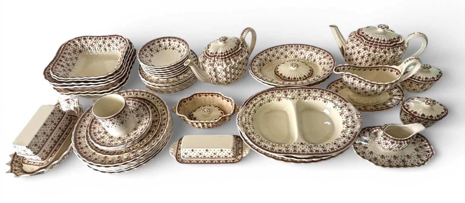 Spode Copeland Brown Fleur de Lys China (1 of 8)