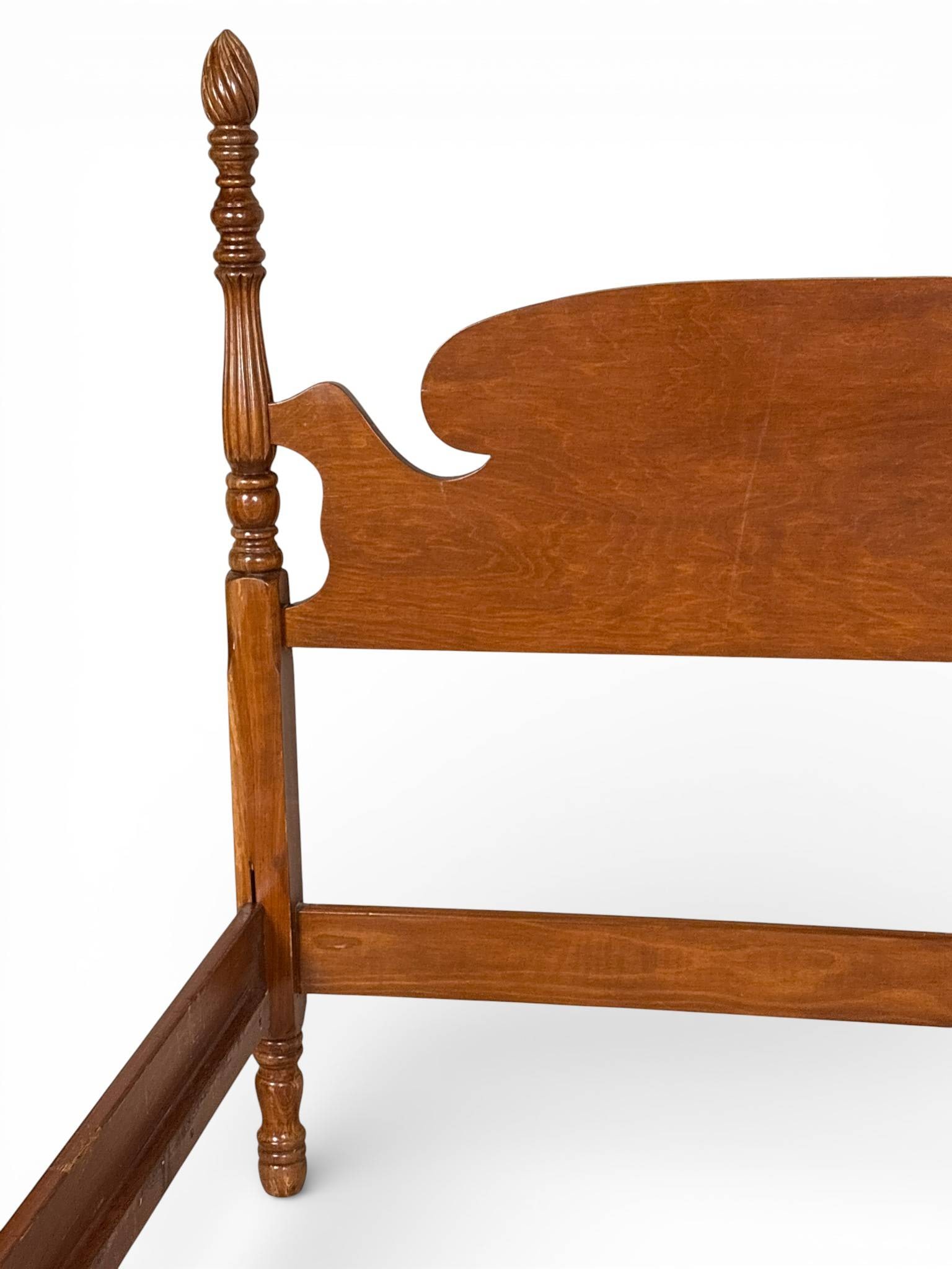 1930s Full Size Maple Bed Frame with Turned Posts - 3