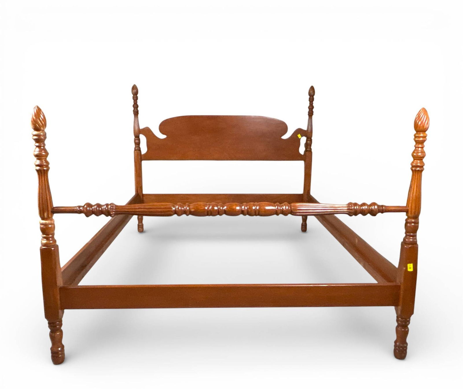 1930s Full Size Maple Bed Frame with Turned Posts - 5