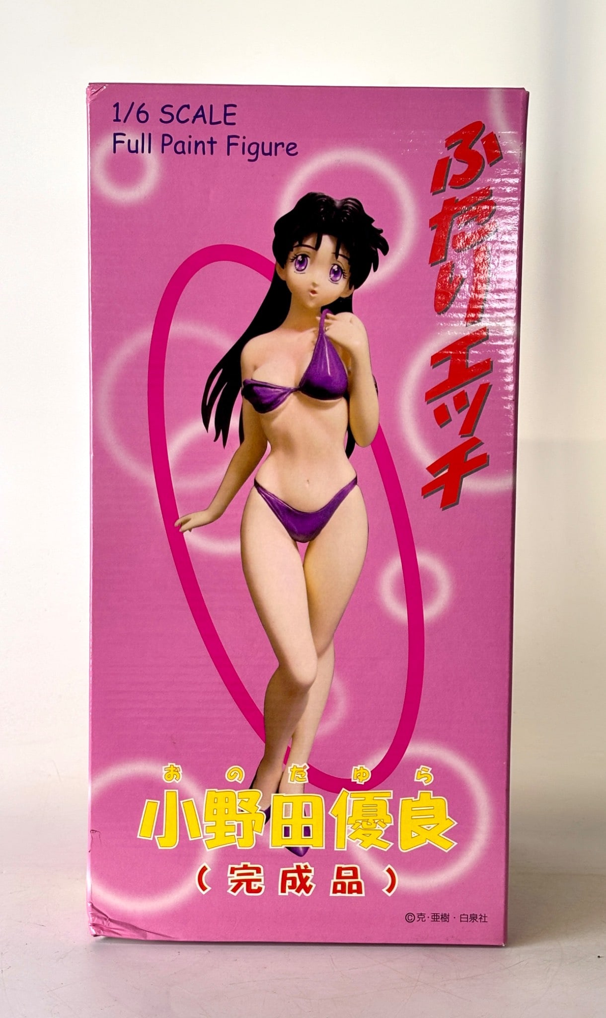 Musasiya 1/6 Scale Yura Onodera Full Paint Figure from Futari Ecchi: A 1/6 scale fully painted figure of Yura Onodera from the anime and manga series Futari Ecchi, manufactured by Musasiya. Presented in its original box with vibrant artwork and character design. The it