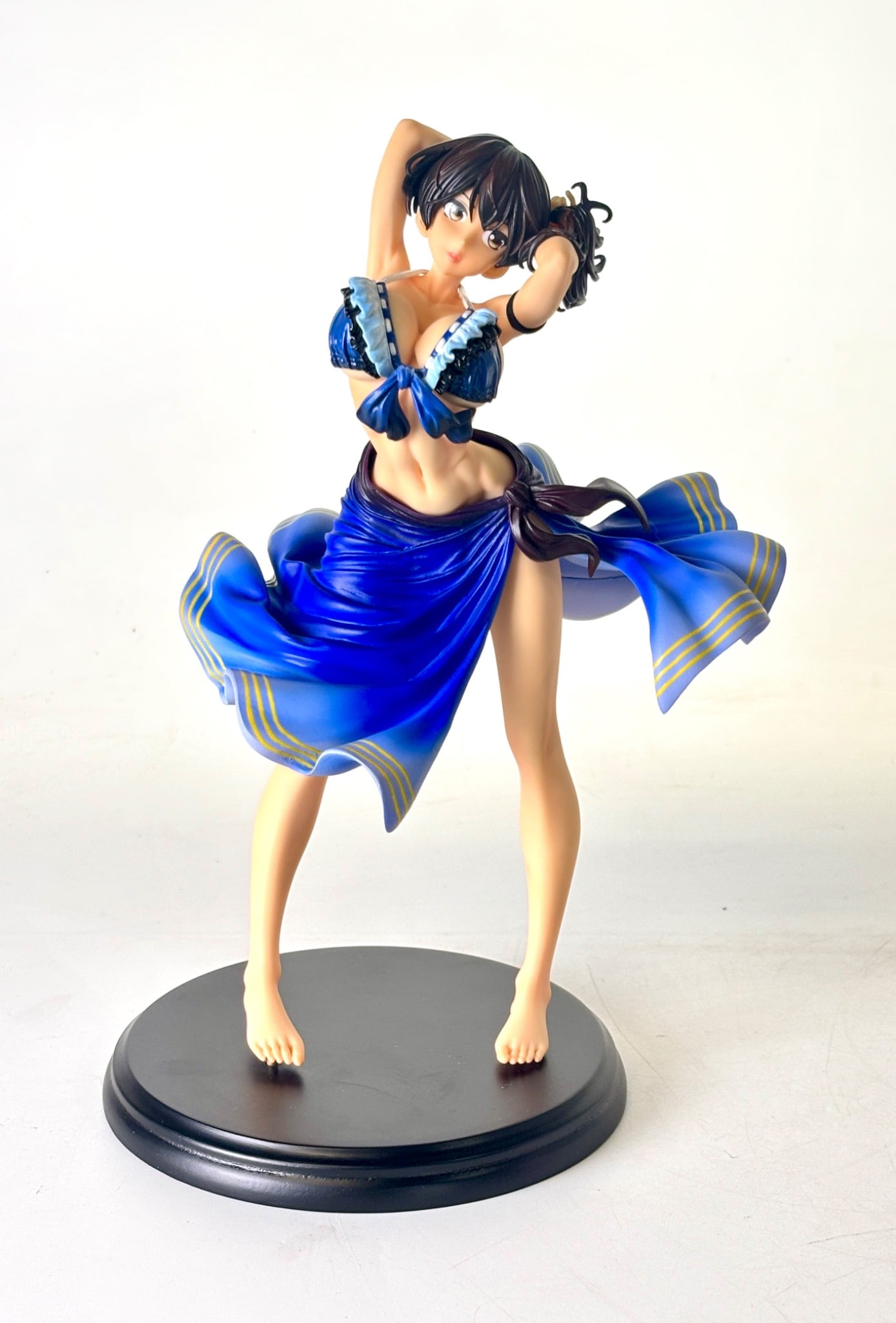 Kaga Swimsuit Version PVC by Gathering, PF9181 BOXED: Pre painted PVC figure of Kaga in a swimsuit version manufactured by Gathering, model PF9181. Features intricate details, including a flowing blue skirt with yellow accents, a dynamic pose, and expres