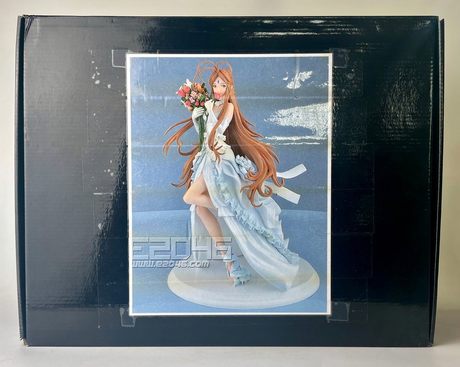 Gathering Belldandy with Wedding Dress BOXED: Pre painted figure of Belldandy in a wedding dress, model PF9310 by Gathering. Includes a detailed assembly guide and features a flowing gown, bouquet, and dynamic pose. Packaged in the original box, 
