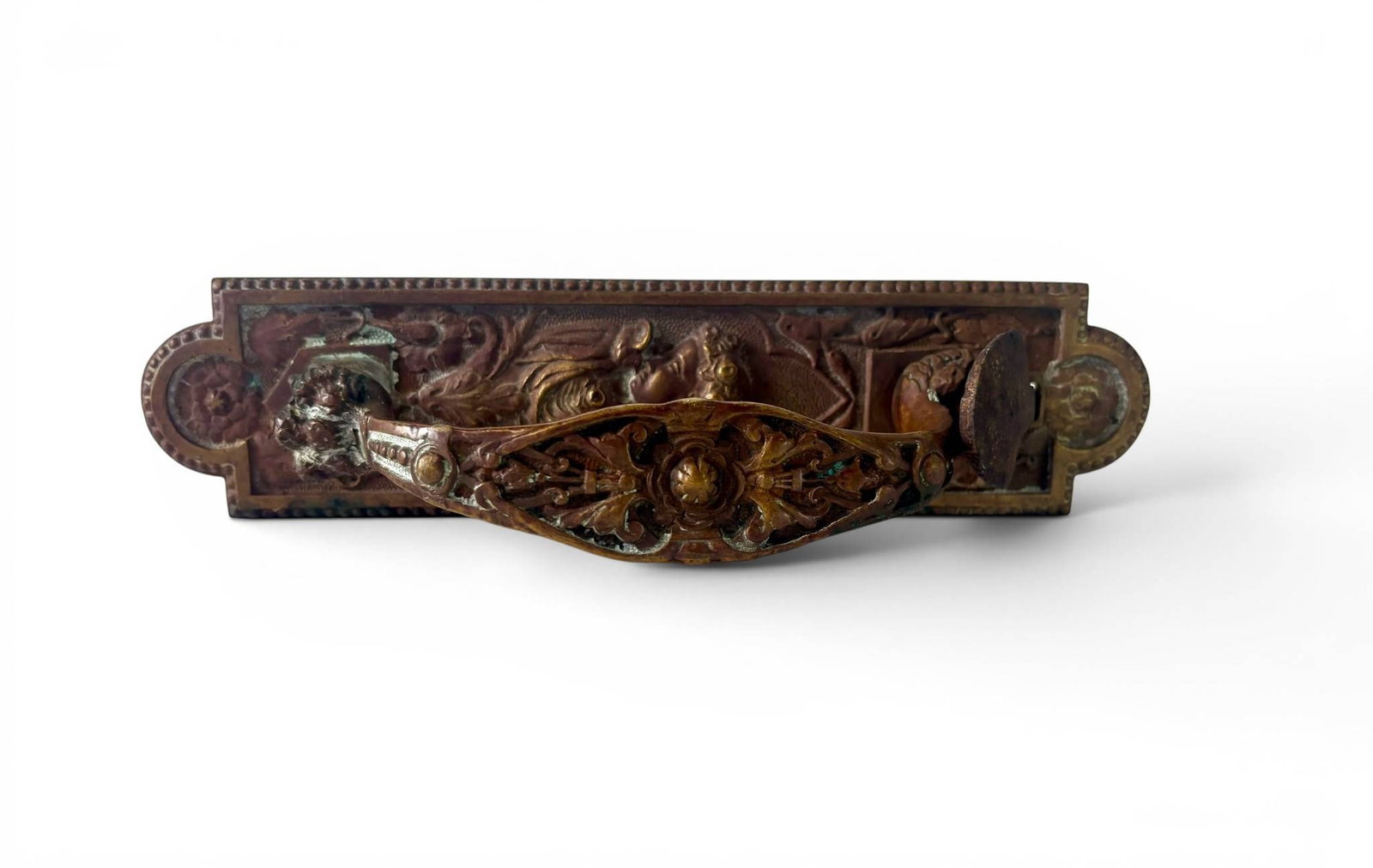 Ornate Cast Bronze Victorian Door Handle Backplate (1 of 10)