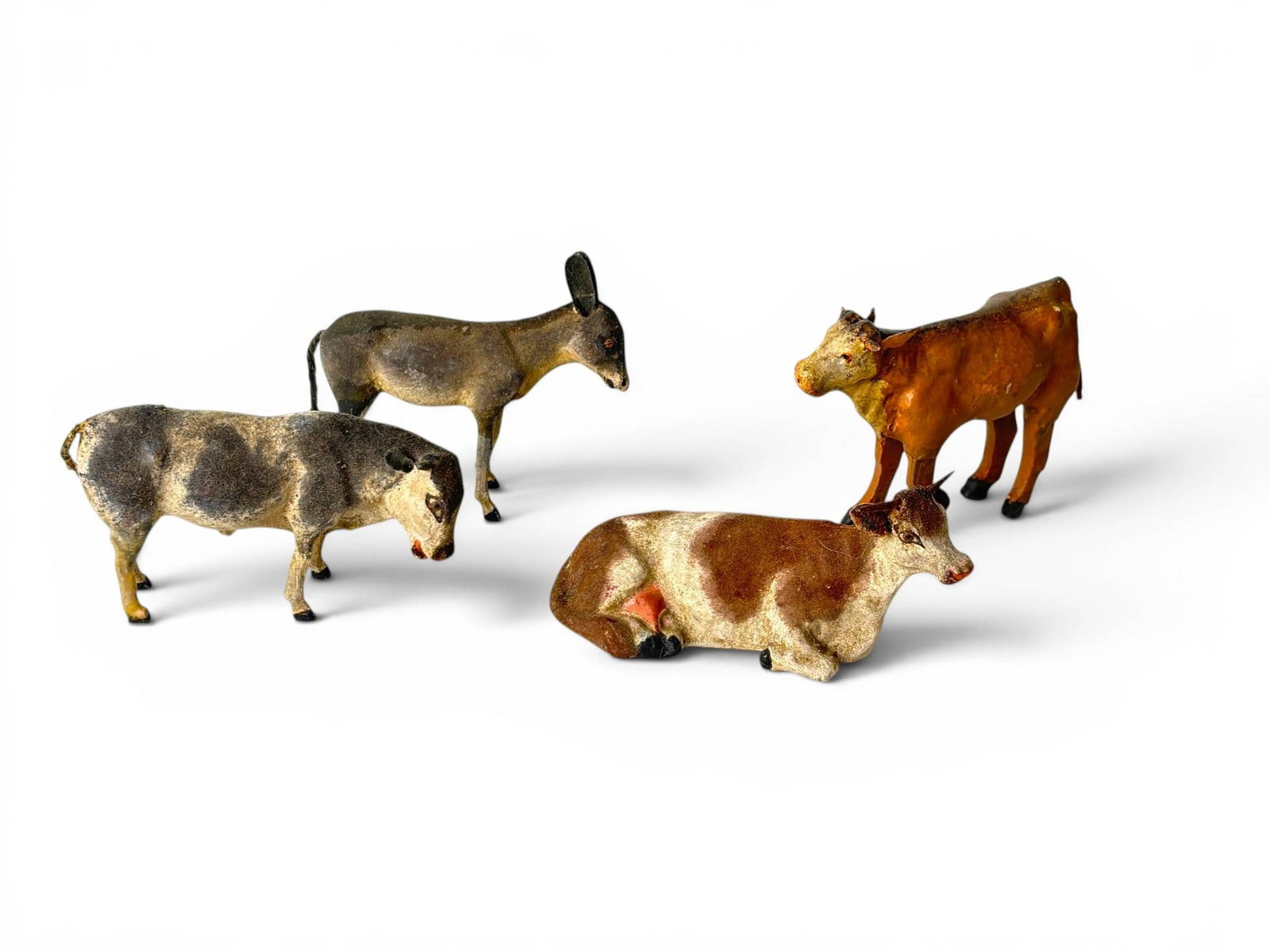 Antique German Putz Stick Leg Cows and Donkey Figures (1 of 16)