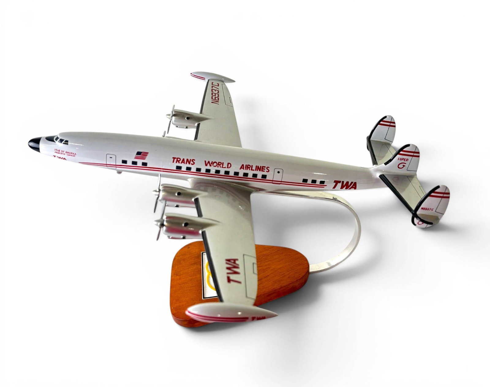TWA Lockheed Constellation Super G Model Airplane - 3