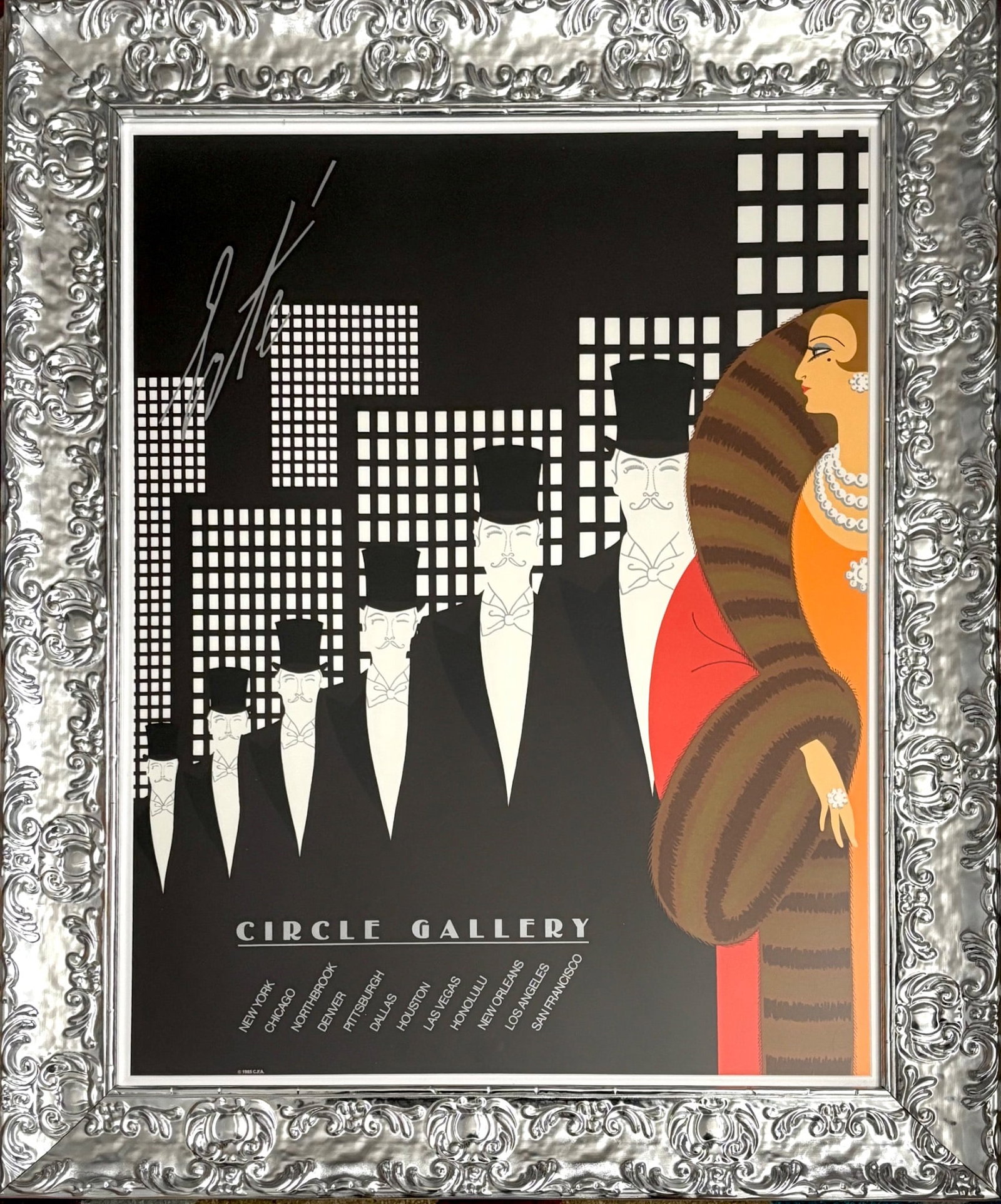 Top Hats by Erte, Color Litho Poster COA (1 of 13)