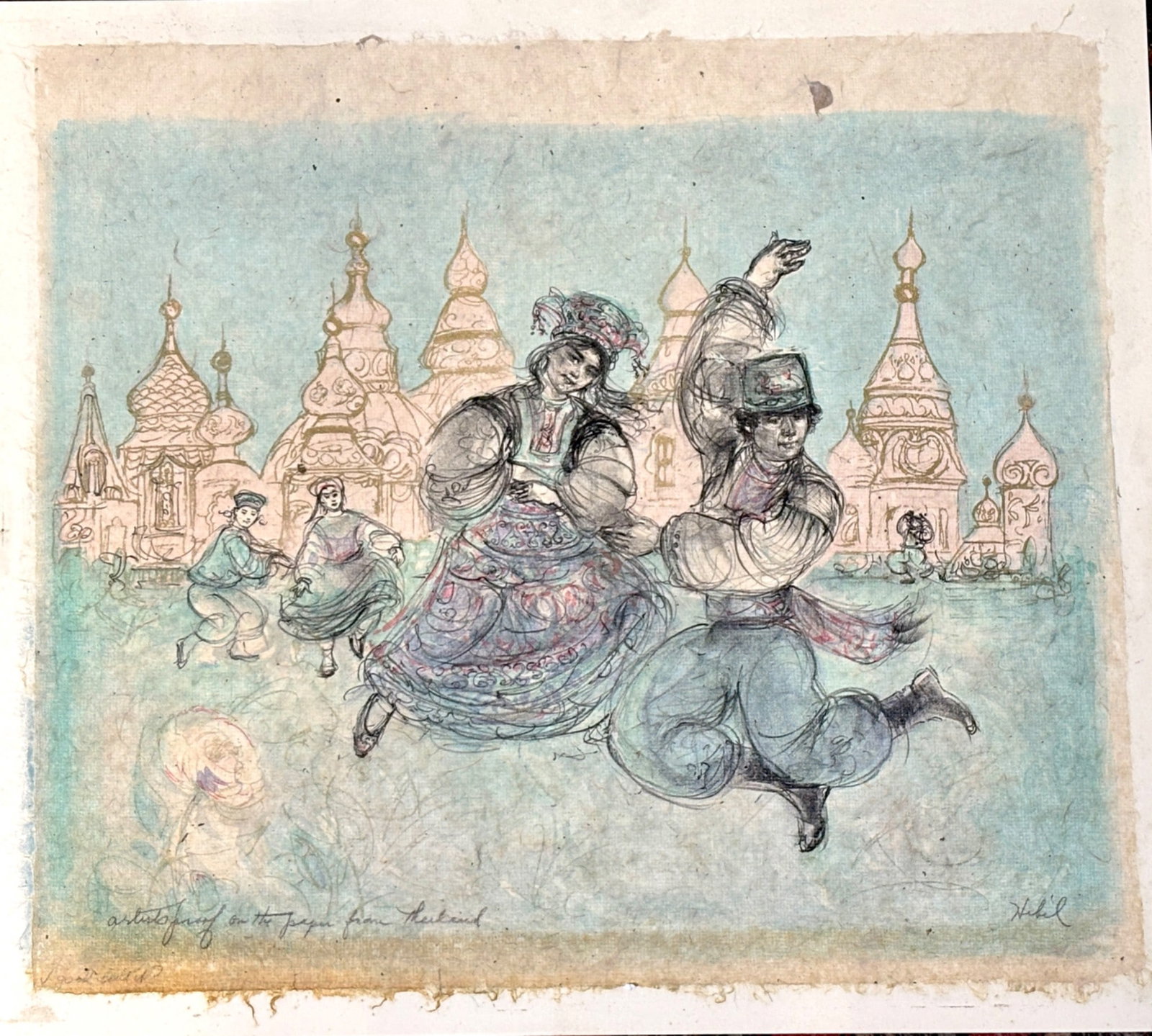 Edna Hibel Original Stone Lithograph Titled Russian Dancers AP (1 of 11)