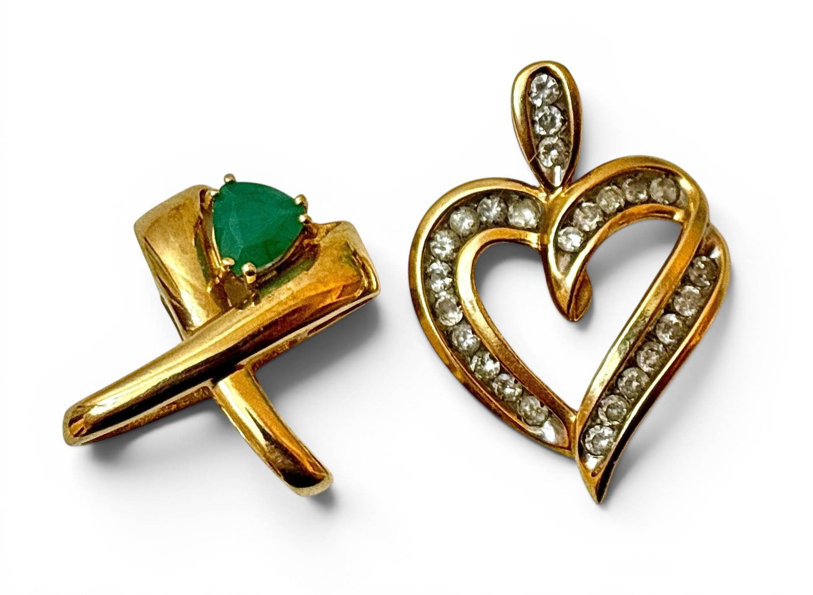 10K Gold Pendants with Diamonds and Jade (1 of 6)