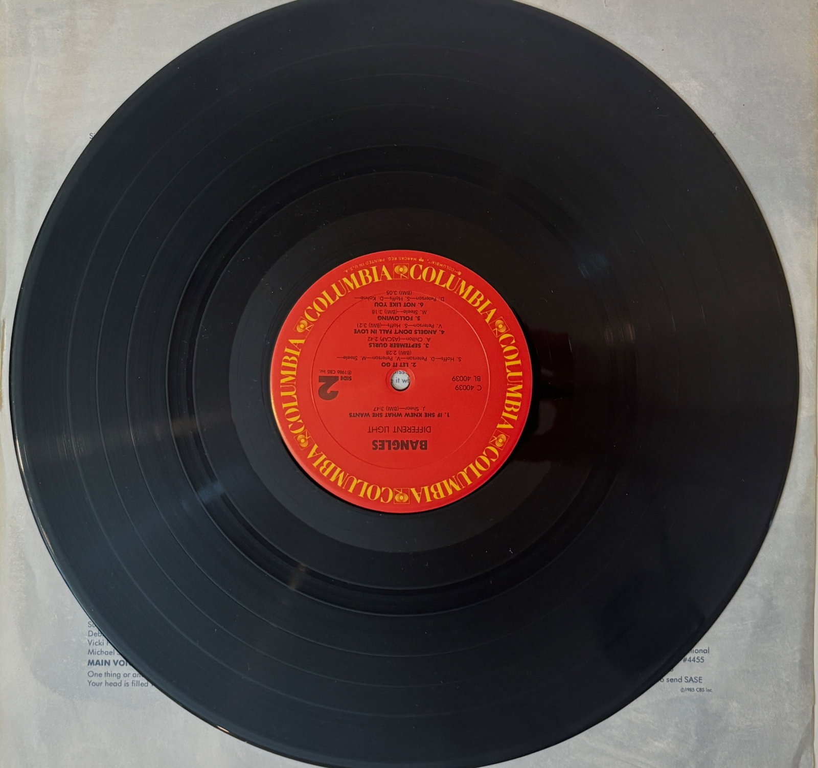 The Bangles Signed Different Light Record with COA - 10