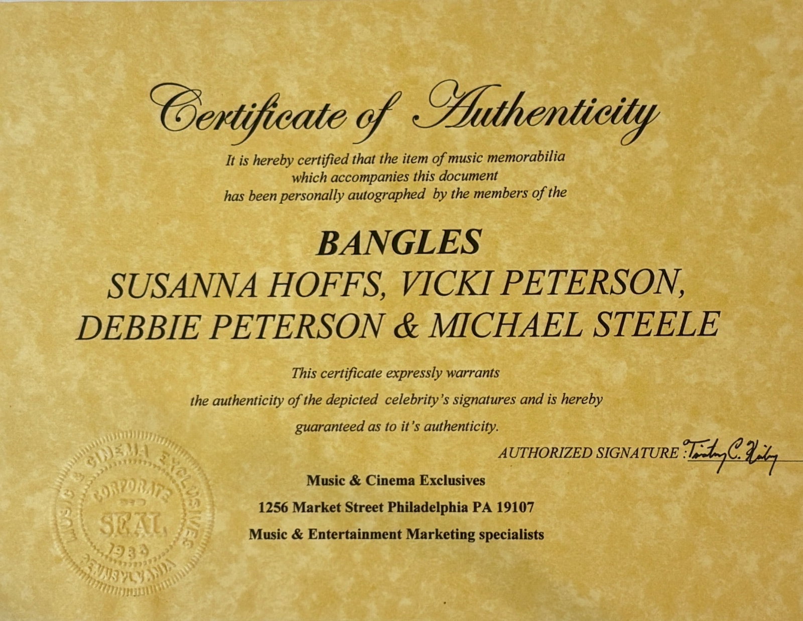 The Bangles Signed Different Light Record with COA - 8