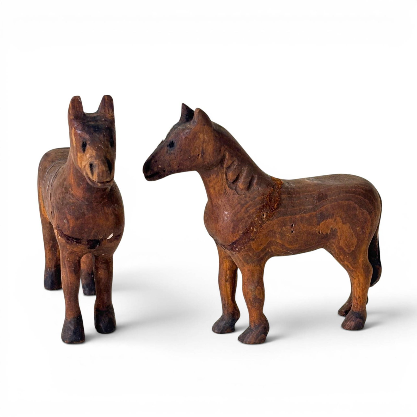 Antique Hand-Carved Wooden Horse Putz Figures (1 of 8)