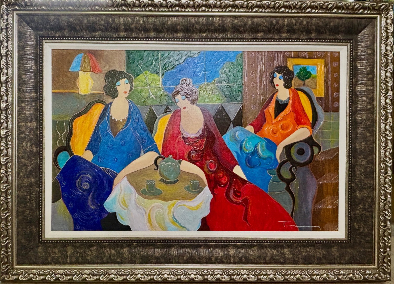 Itzchak Tarkay ‘Chatting with Friends’ Embellished Serigraph (1 of 11)