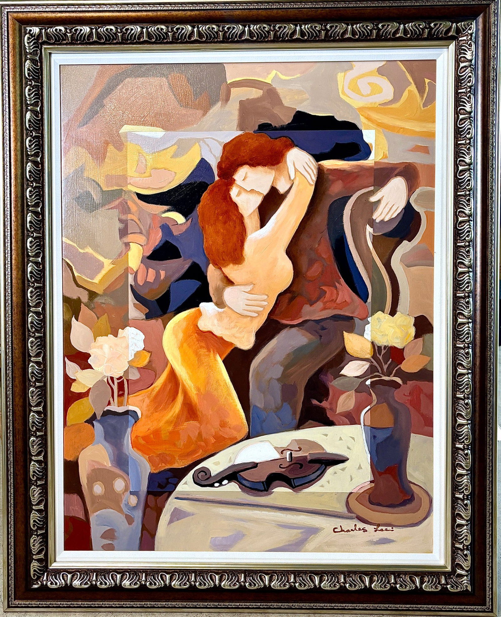 Charles Lee 'Kiss' Acrylic on Canvas Unique (1 of 12)