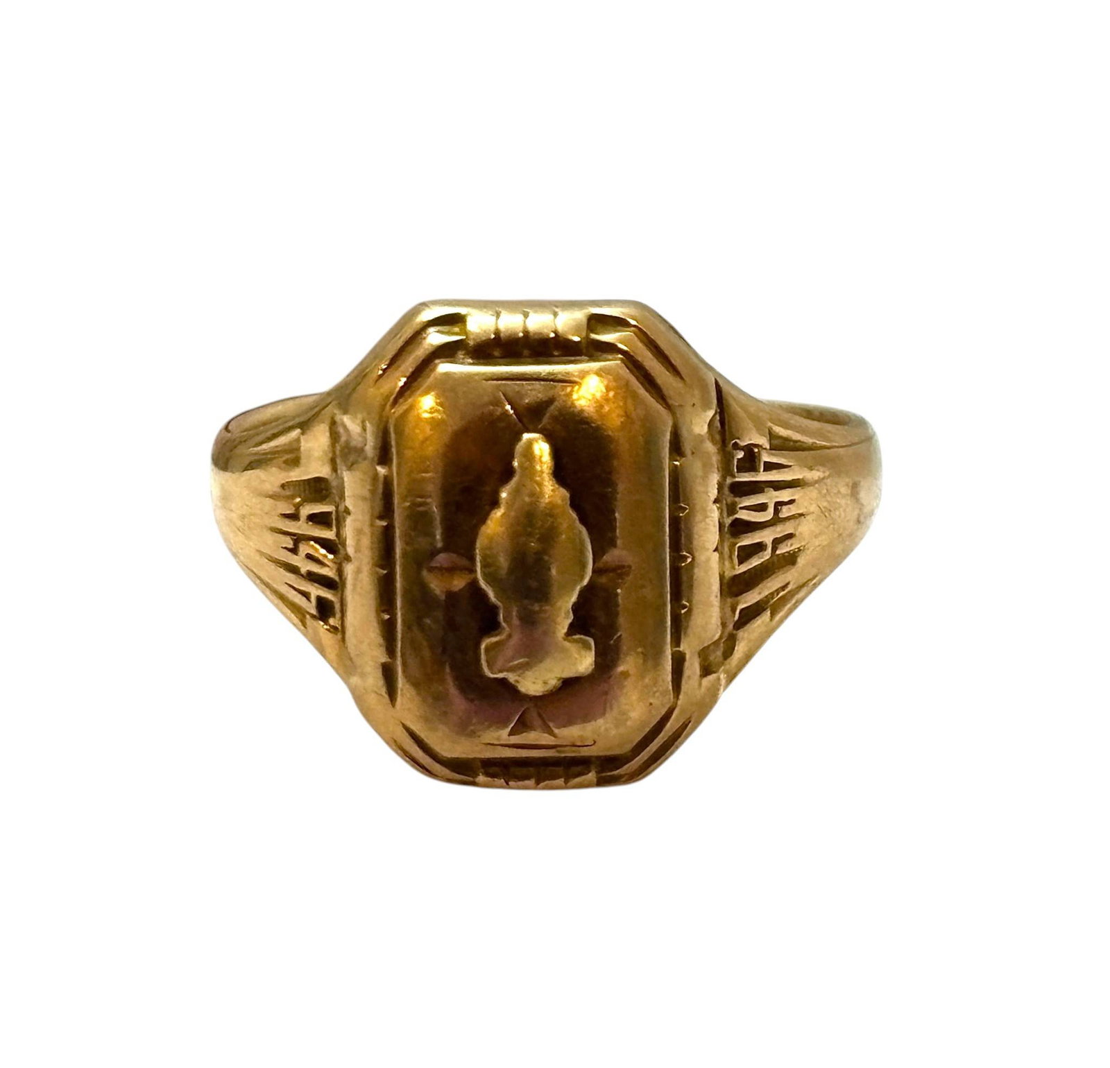 Balfour 10K Gold Signet Ring with Engraved Details (1 of 7)