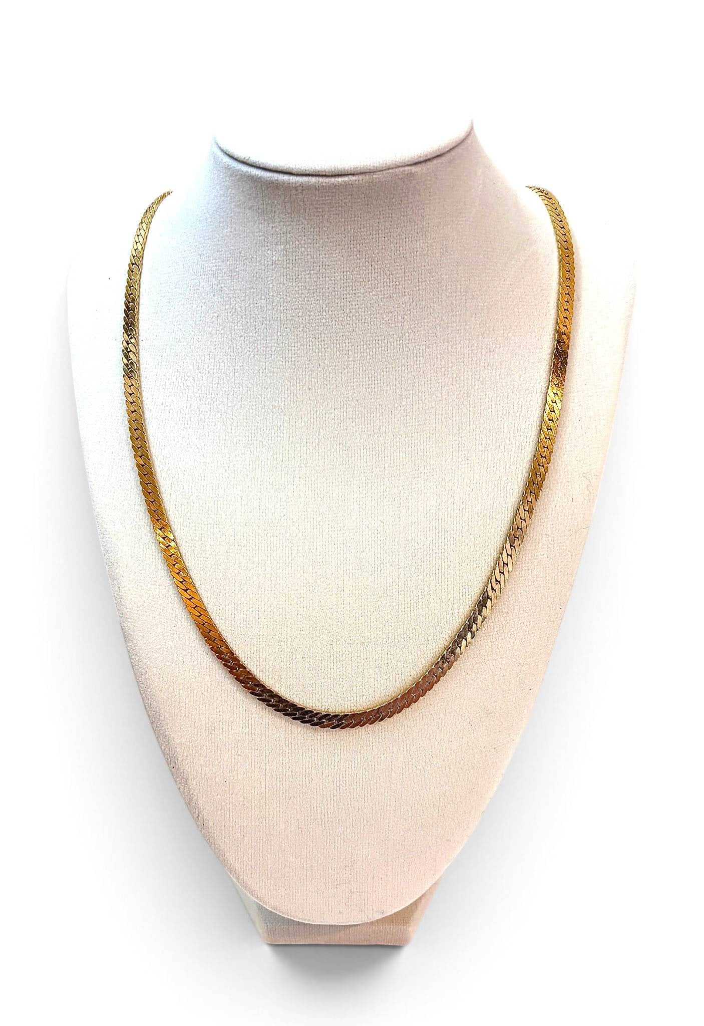 14K Italian Yellow Gold Flat Link Chain Necklace (1 of 10)