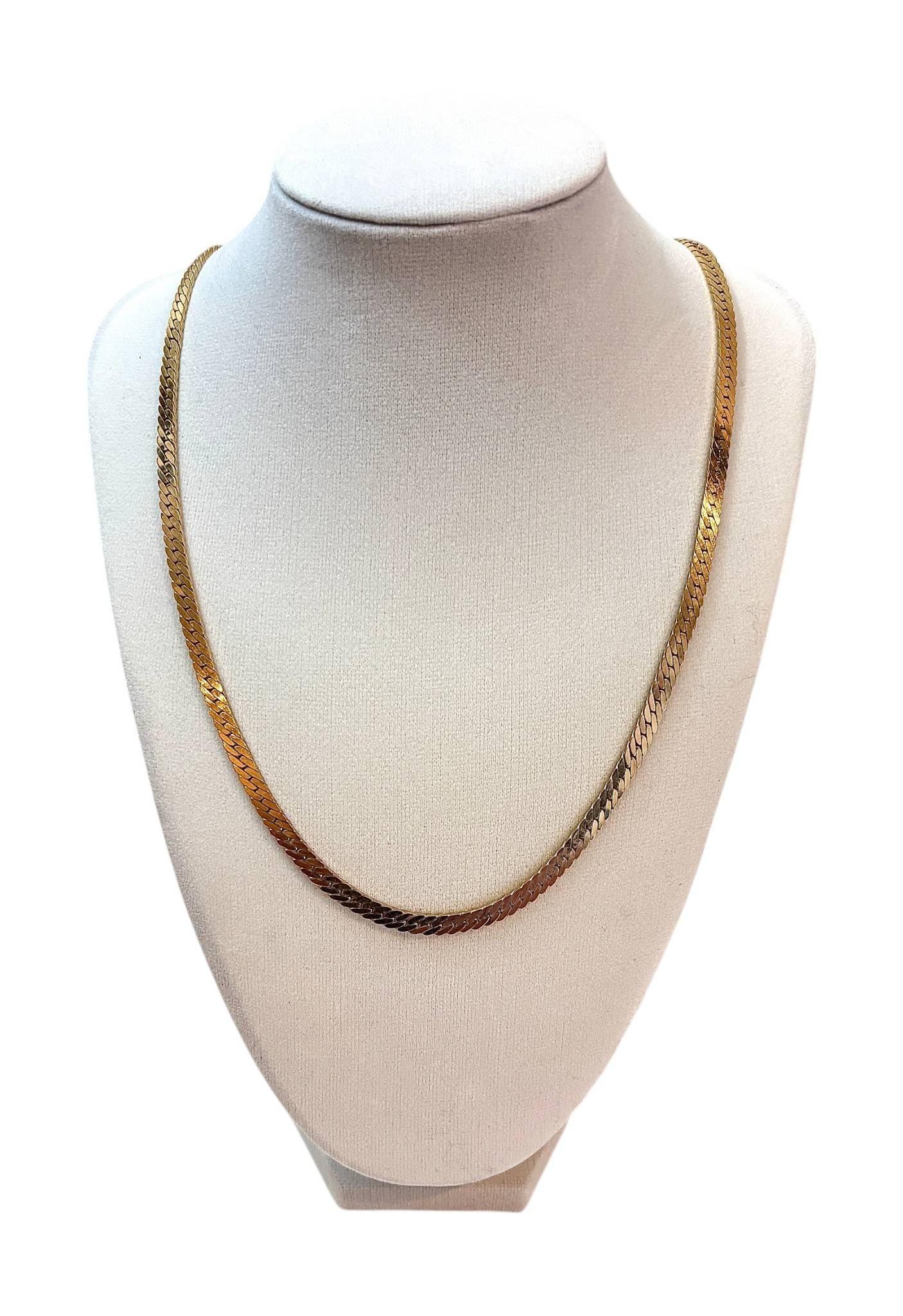 14K Gold Herringbone Chain Necklace with Clasp (1 of 7)