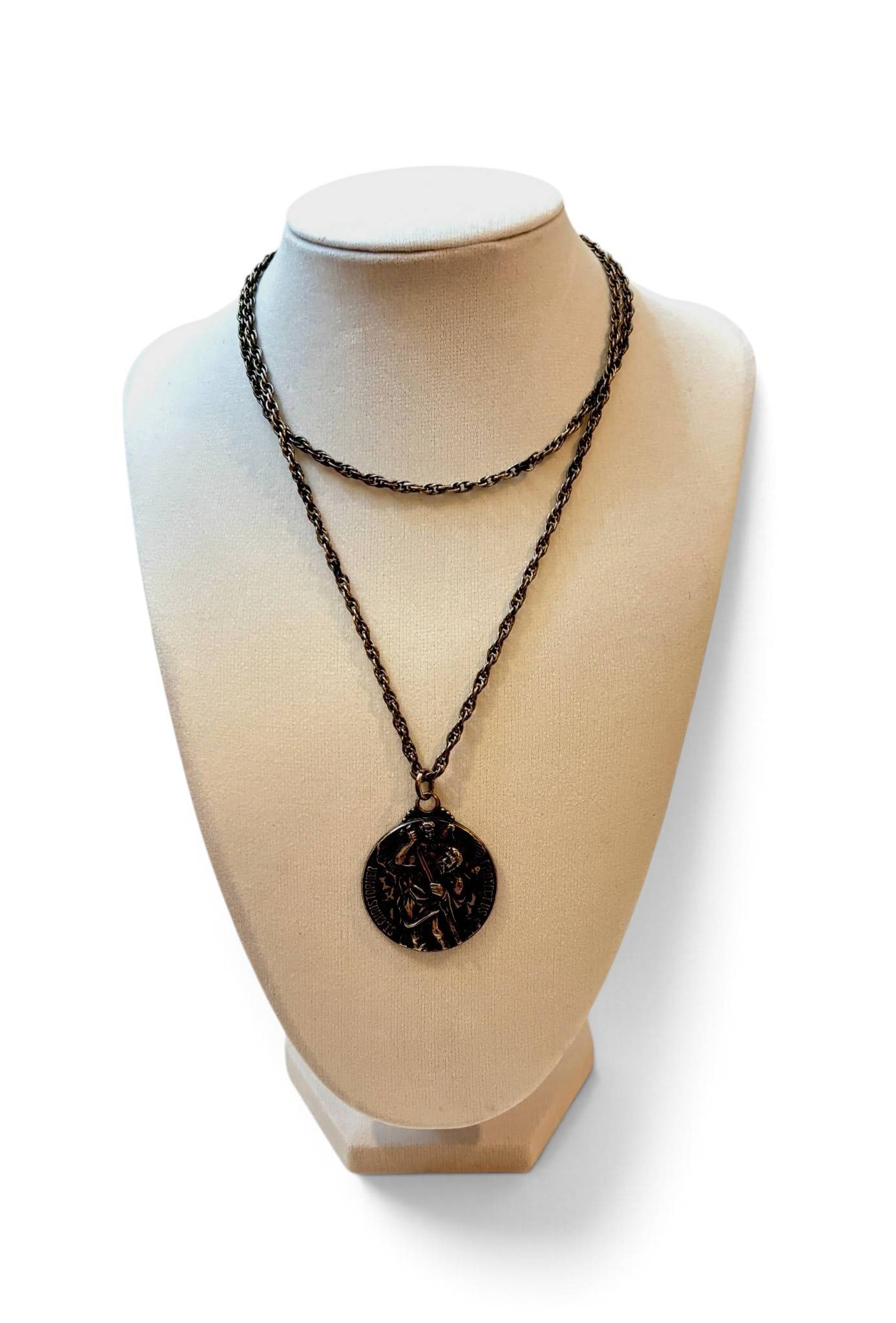 Sterling Silver St. Christopher Medal Pendant Necklace (1 of 6)