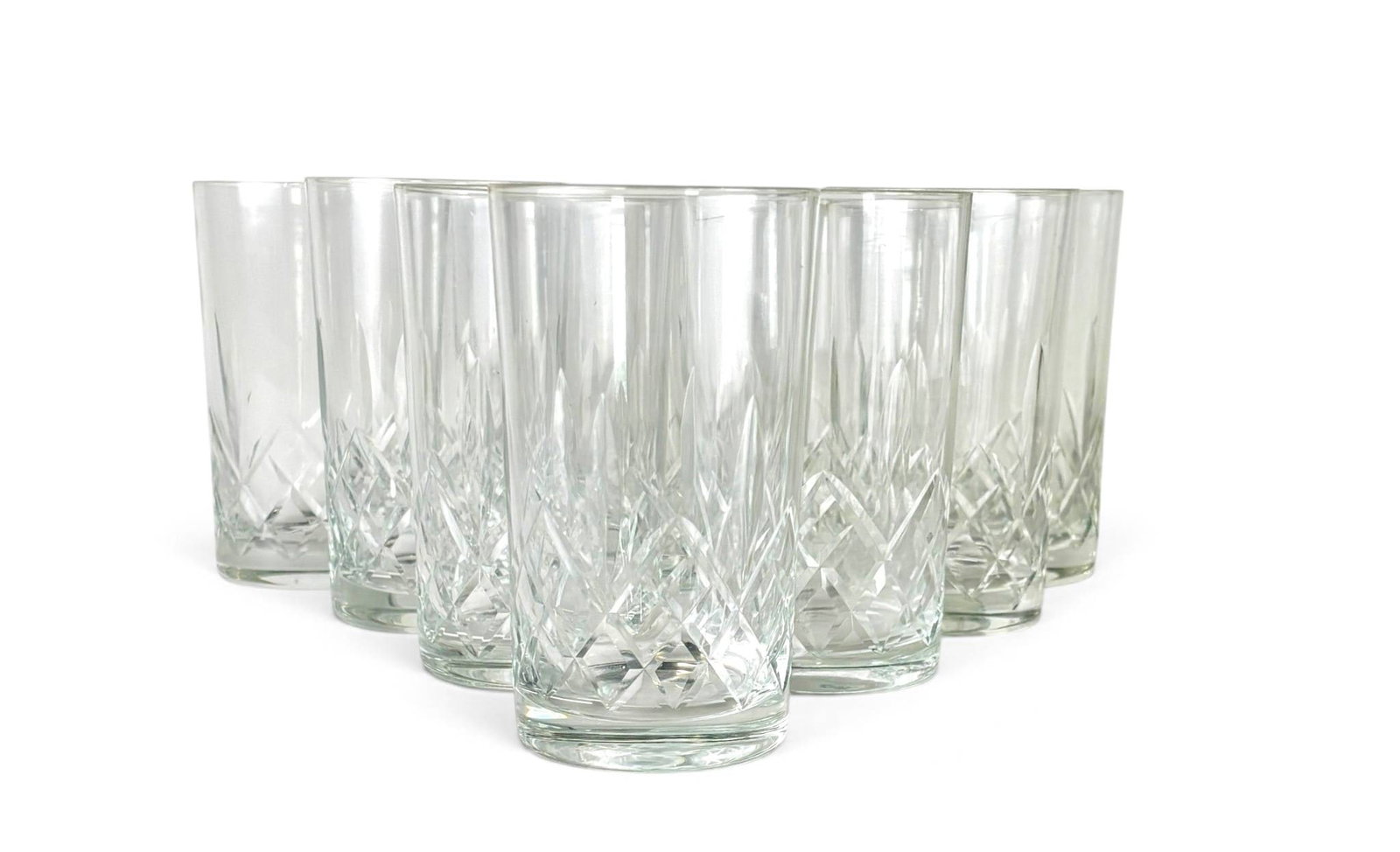 10 Fine Cut Crystal Highball Glasses (1 of 8)