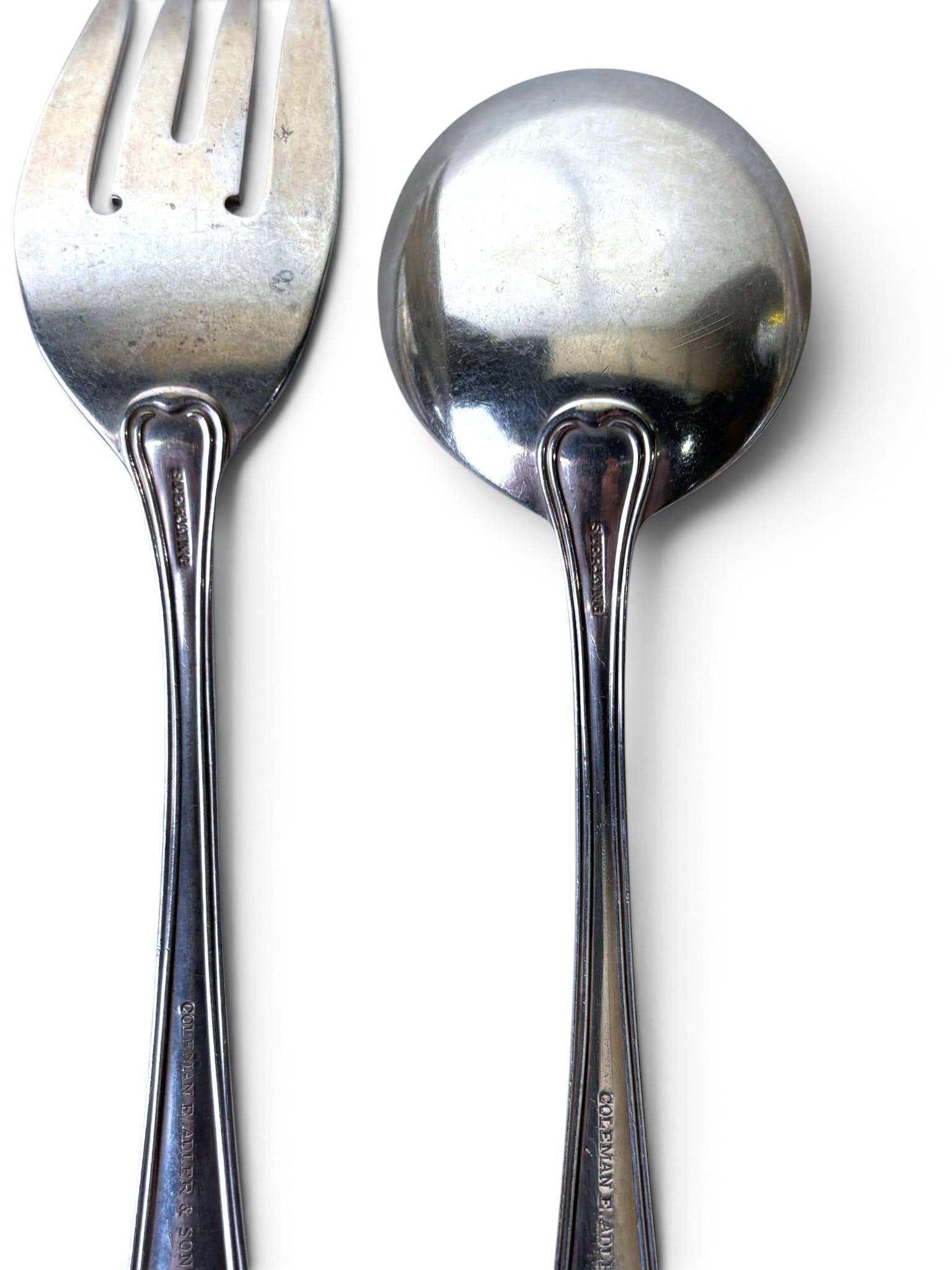 Monogramed Sterling Silver Flatware Set - 10