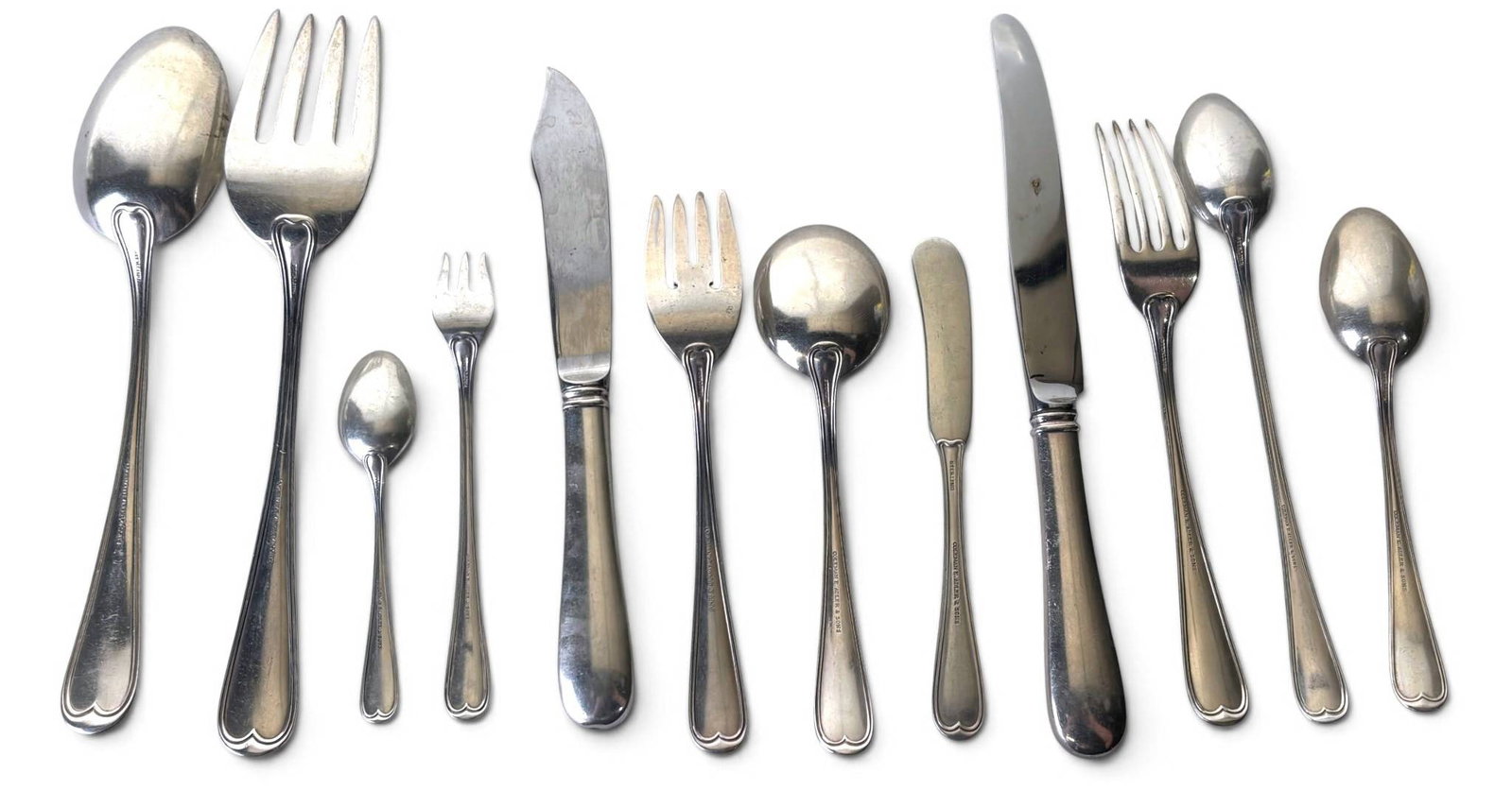 Monogramed Sterling Silver Flatware Set - 3