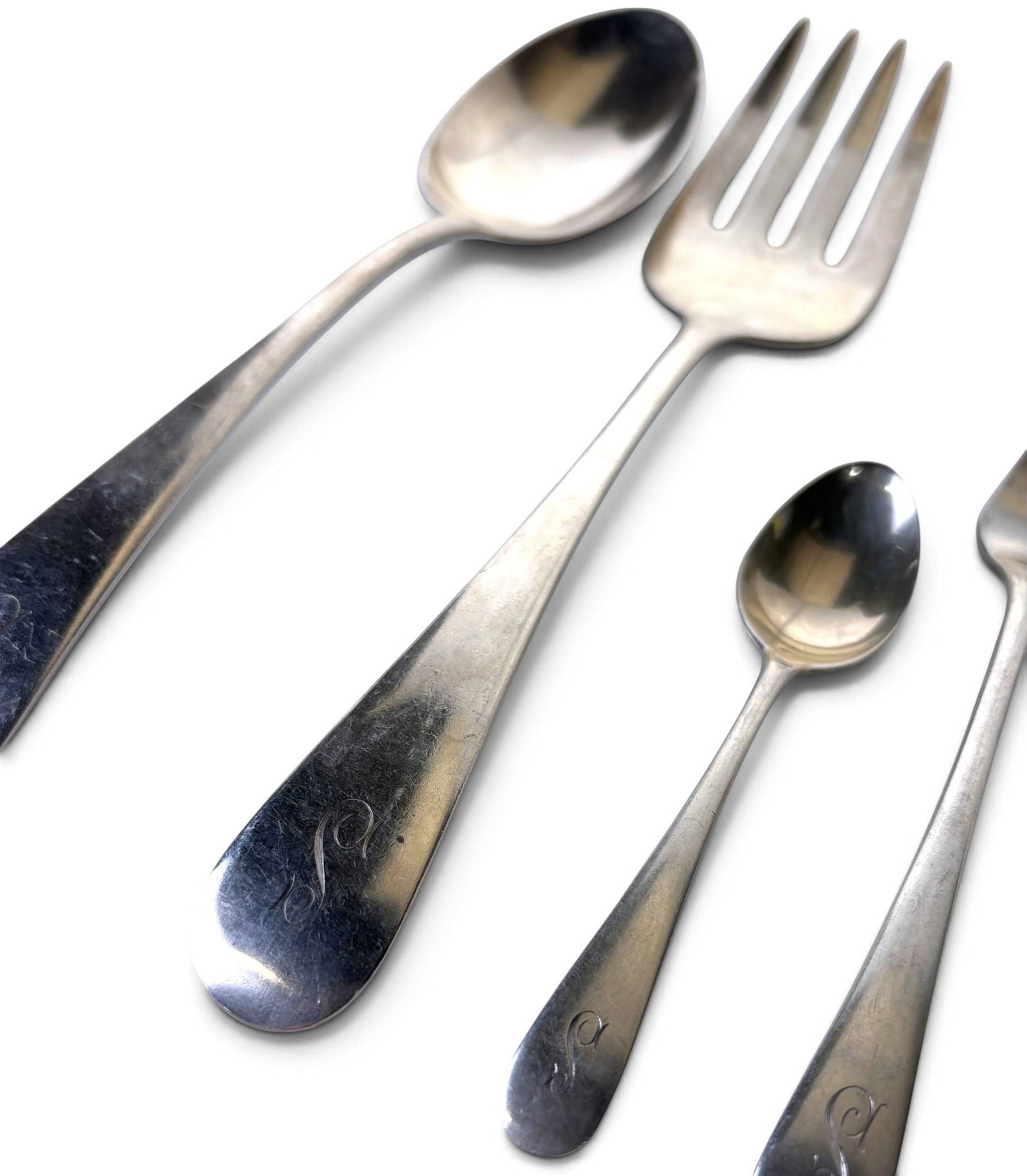 Monogramed Sterling Silver Flatware Set - 6