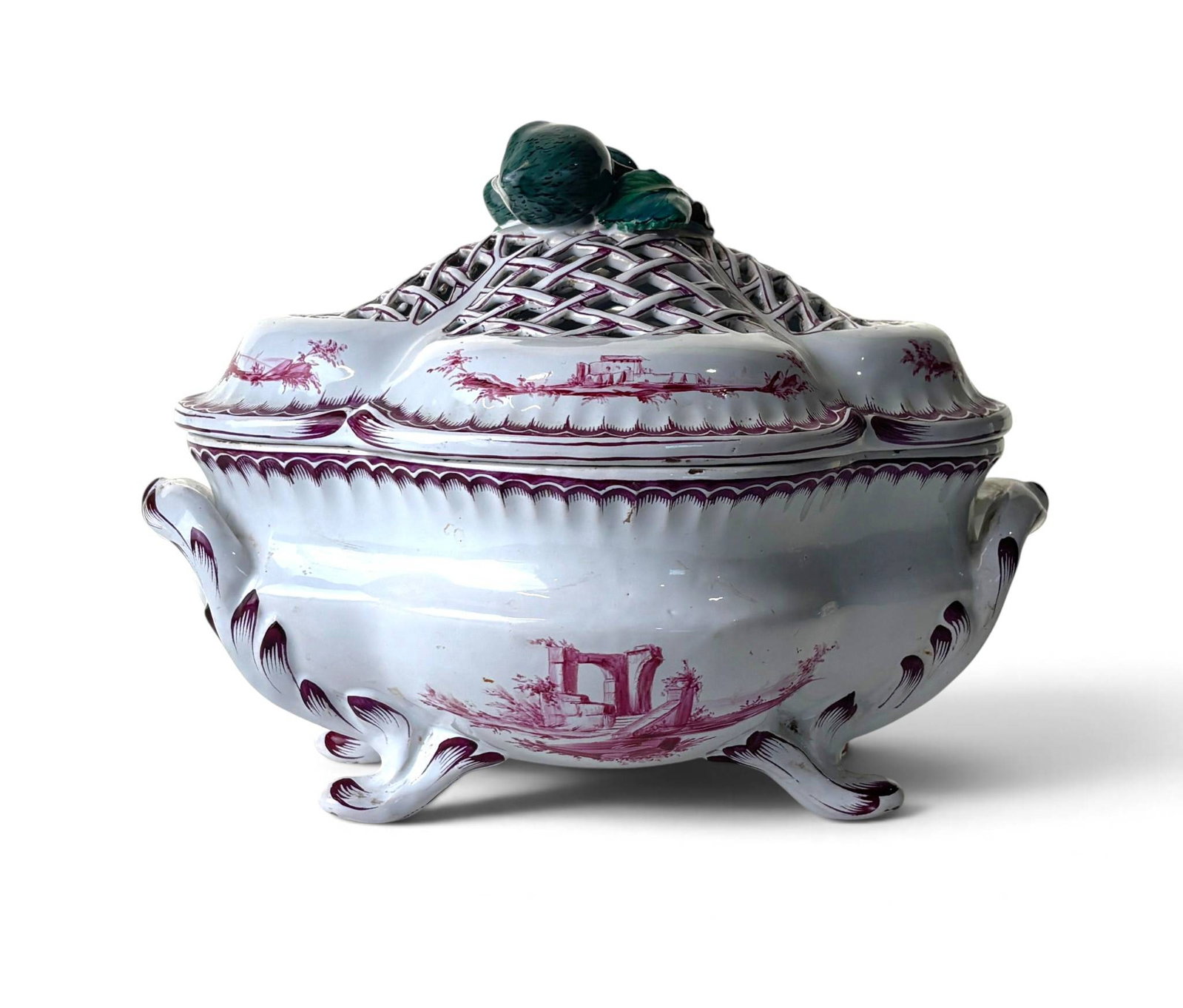 Antique French Faience Jardinere with Lattice Lid (1 of 11)