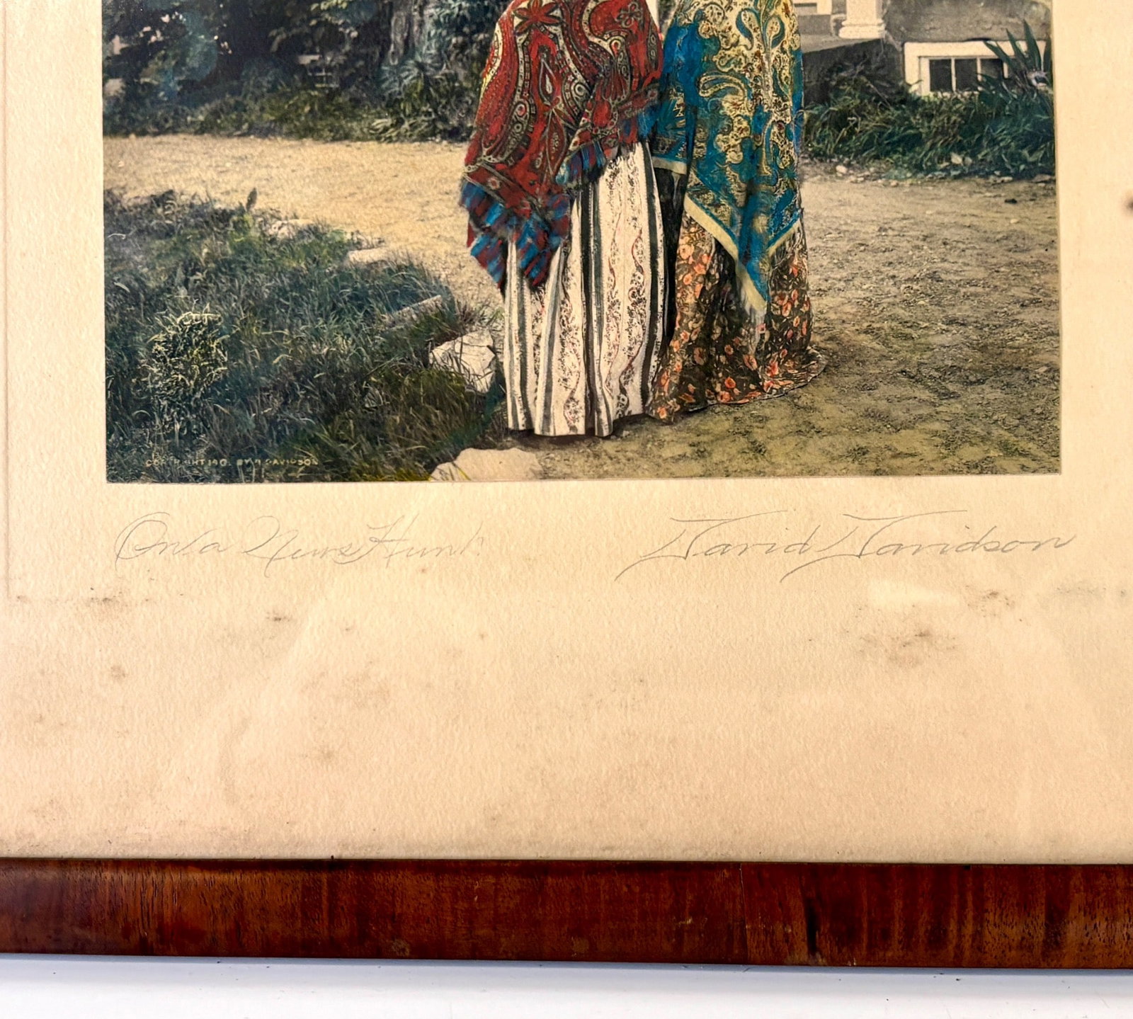 Framed Colored Print by David Davidson, Signed - 2