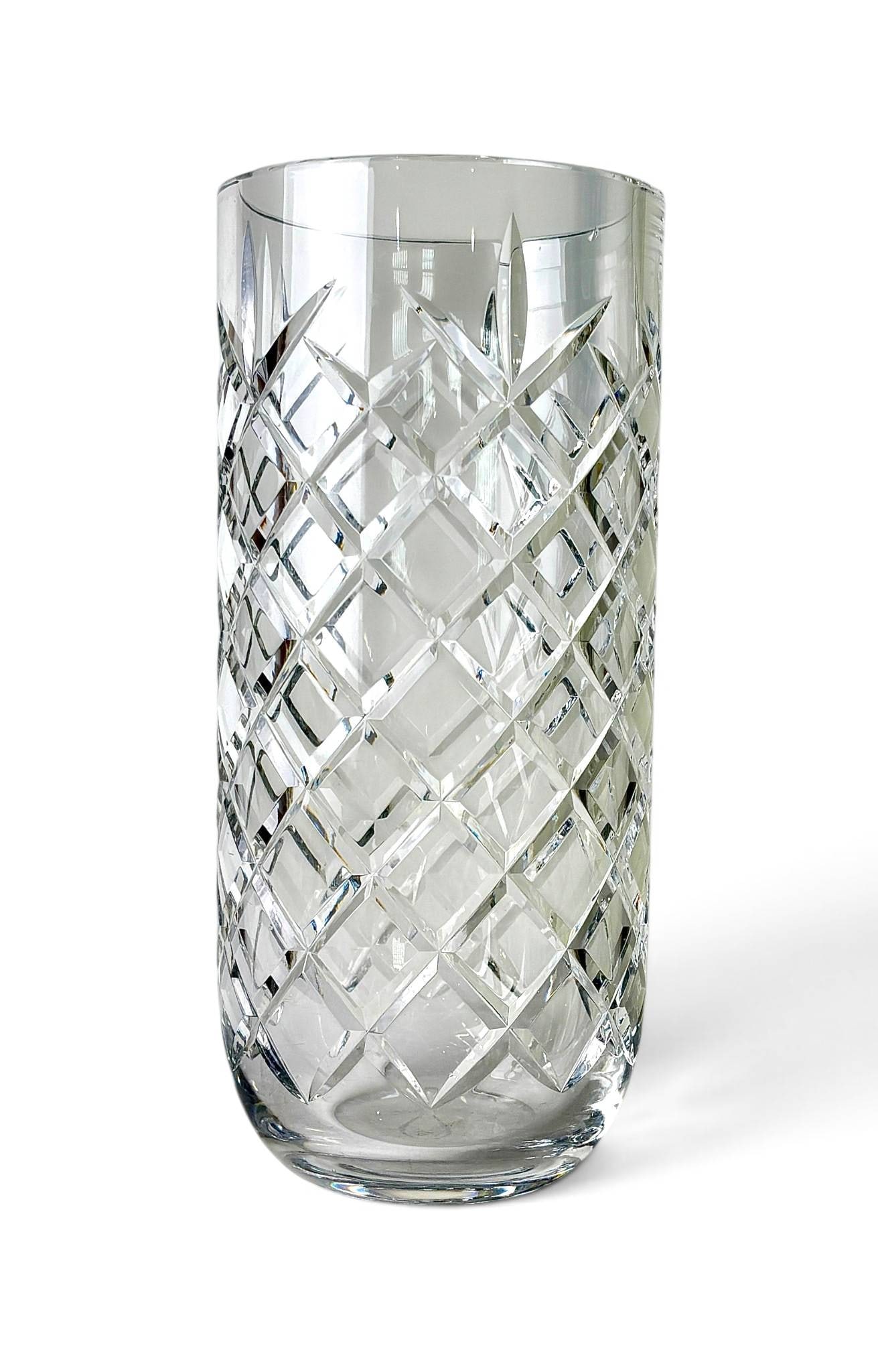 Waterford Crystal Tall Vase with Crosshatch Patterning (1 of 11)
