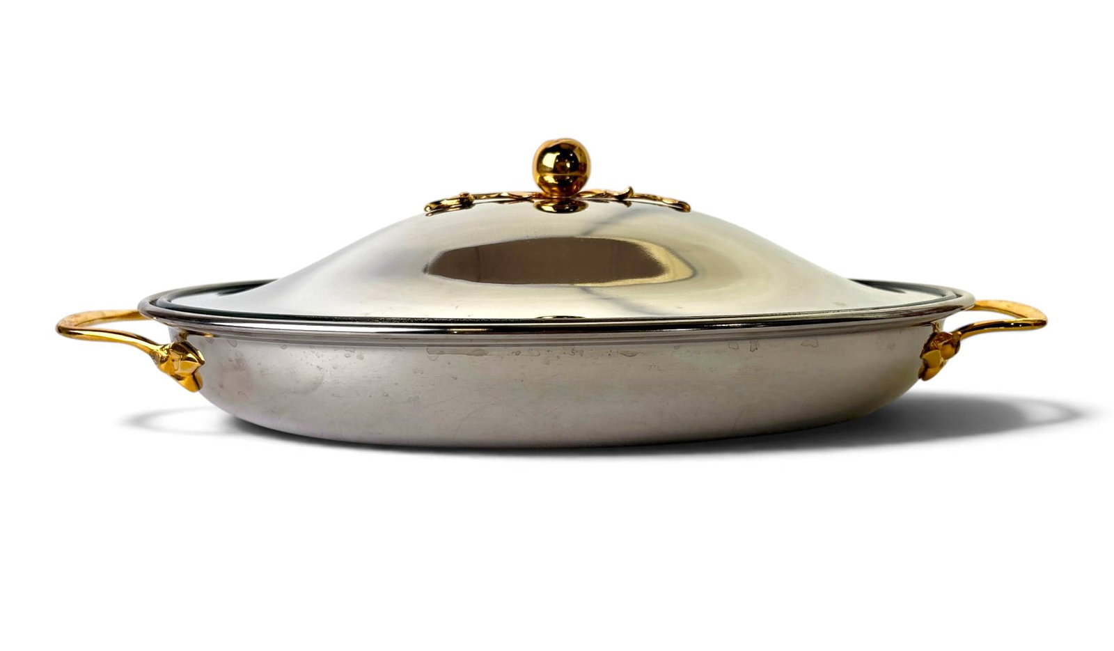 Oneida Apples and Twigs Covered Casserole Dish, Stainless Steel with Brass Accents (1 of 7)