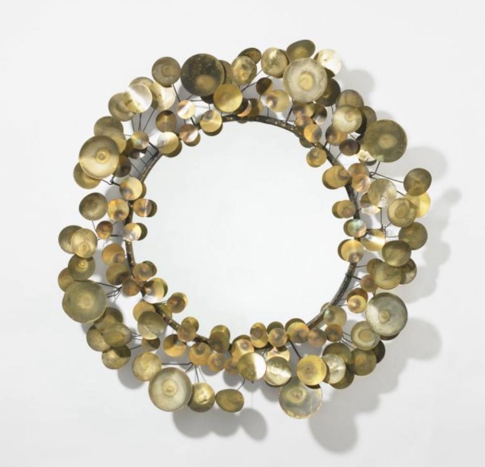Curtis Jere Raindrops Mirror with Brass and Mixed Metals (1 of 3)