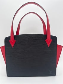 Louis Vuitton Varenne Epi Handbag Black & Red