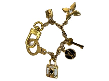 Louis Vuitton Gold Lock Me Strass Charm Golden