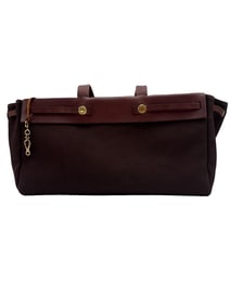 HERM S Toile Herbag Cabas Natural and Brown