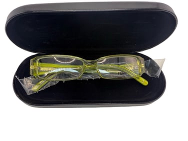 Fendi Rectangular Glasses Tortoise Temples Italy