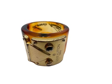 LOUIS VUITTON Lockme Ring, M, Brown, US 8